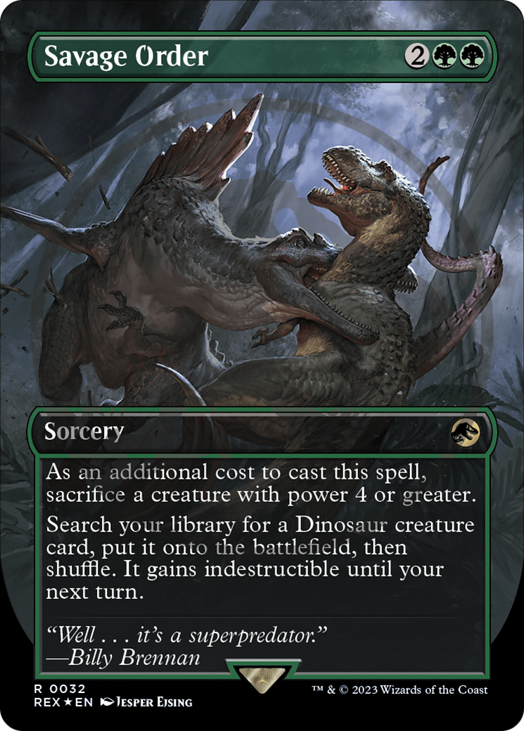 Savage Order Emblem (Borderless) [Jurassic World Collection Tokens] | Anubis Games and Hobby