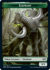 Elephant // Golem Double-Sided Token [Double Masters Tokens] | Anubis Games and Hobby