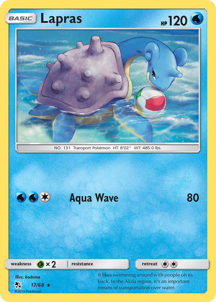 Lapras (17/68) [Sun & Moon: Hidden Fates] | Anubis Games and Hobby