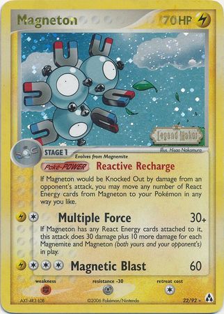 Magneton (22/92) (Stamped) [EX: Legend Maker] | Anubis Games and Hobby