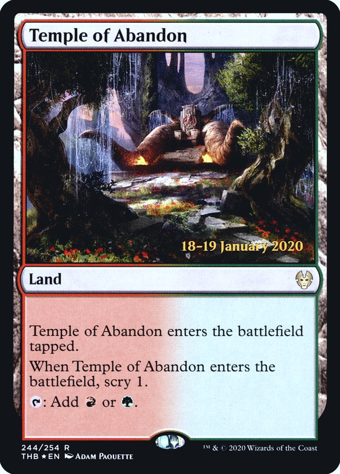 Temple of Abandon [Theros Beyond Death Prerelease Promos] | Anubis Games and Hobby