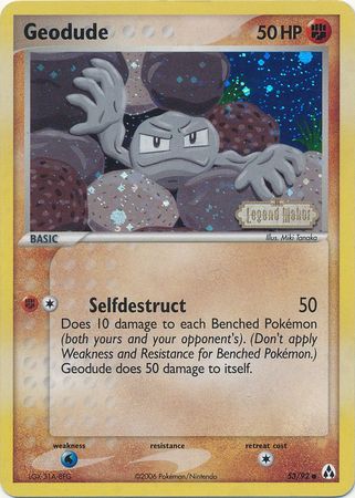 Geodude (53/92) (Stamped) [EX: Legend Maker] | Anubis Games and Hobby