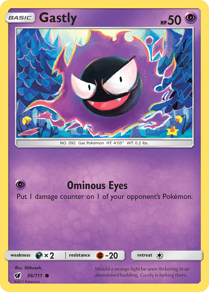 Gastly (36/111) [Sun & Moon: Crimson Invasion] | Anubis Games and Hobby