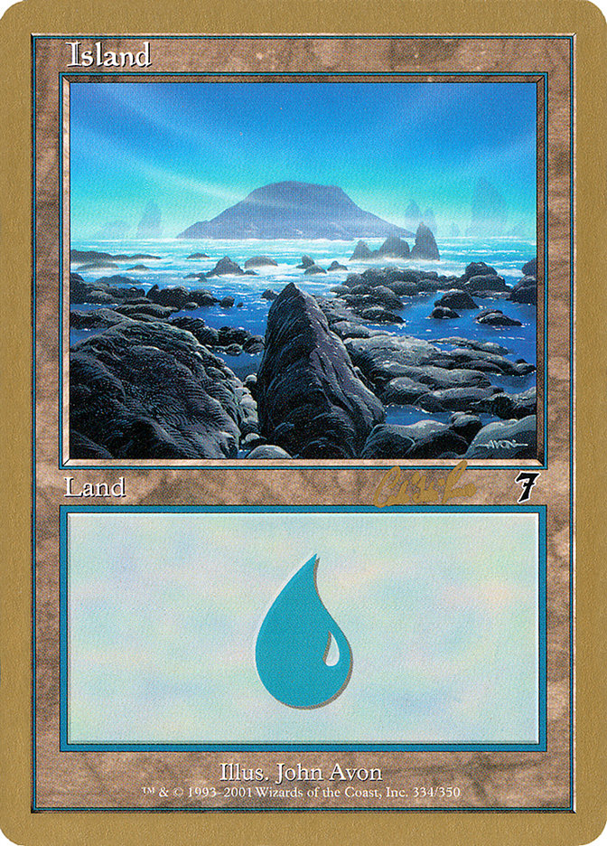 Island (cr334) (Carlos Romao) [World Championship Decks 2002] | Anubis Games and Hobby