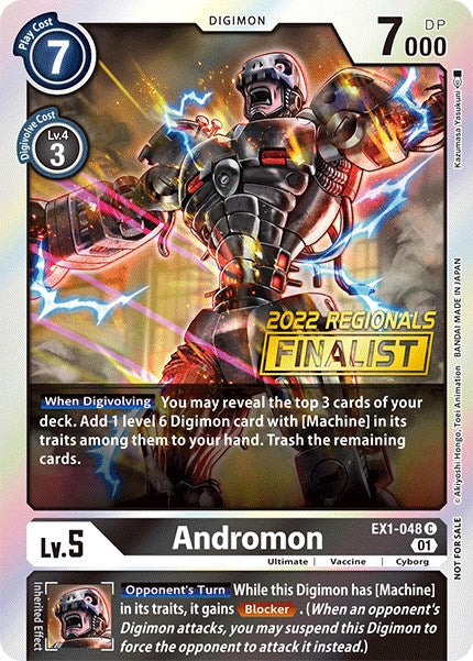 Andromon [EX1-048] (2022 Championship Online Regional) (Online Finalist) [Classic Collection Promos] | Anubis Games and Hobby