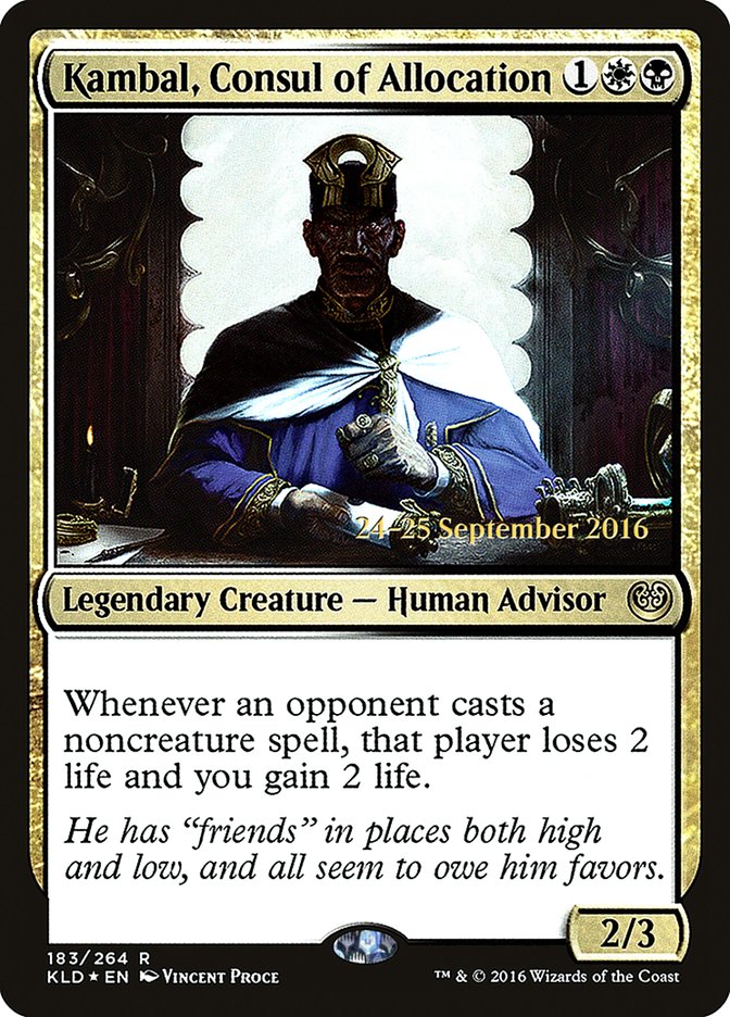 Kambal, Consul of Allocation [Kaladesh Prerelease Promos] | Anubis Games and Hobby