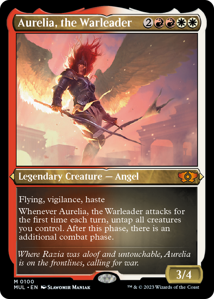 Aurelia, the Warleader (Foil Etched) [Multiverse Legends] | Anubis Games and Hobby