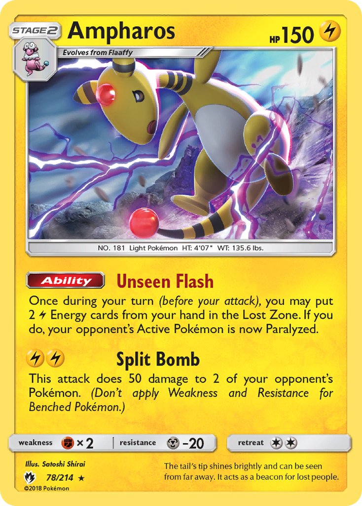 Ampharos (78/214) (Theme Deck Exclusive) [Sun & Moon: Lost Thunder] | Anubis Games and Hobby