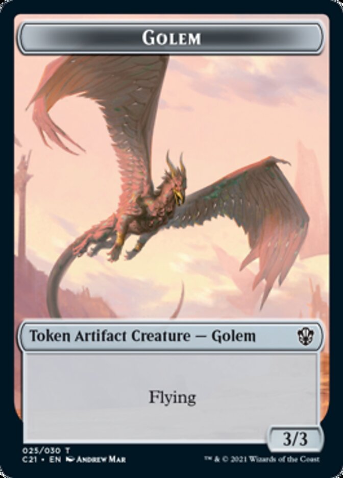 Golem (025) // Thopter Double-Sided Token [Commander 2021 Tokens] | Anubis Games and Hobby