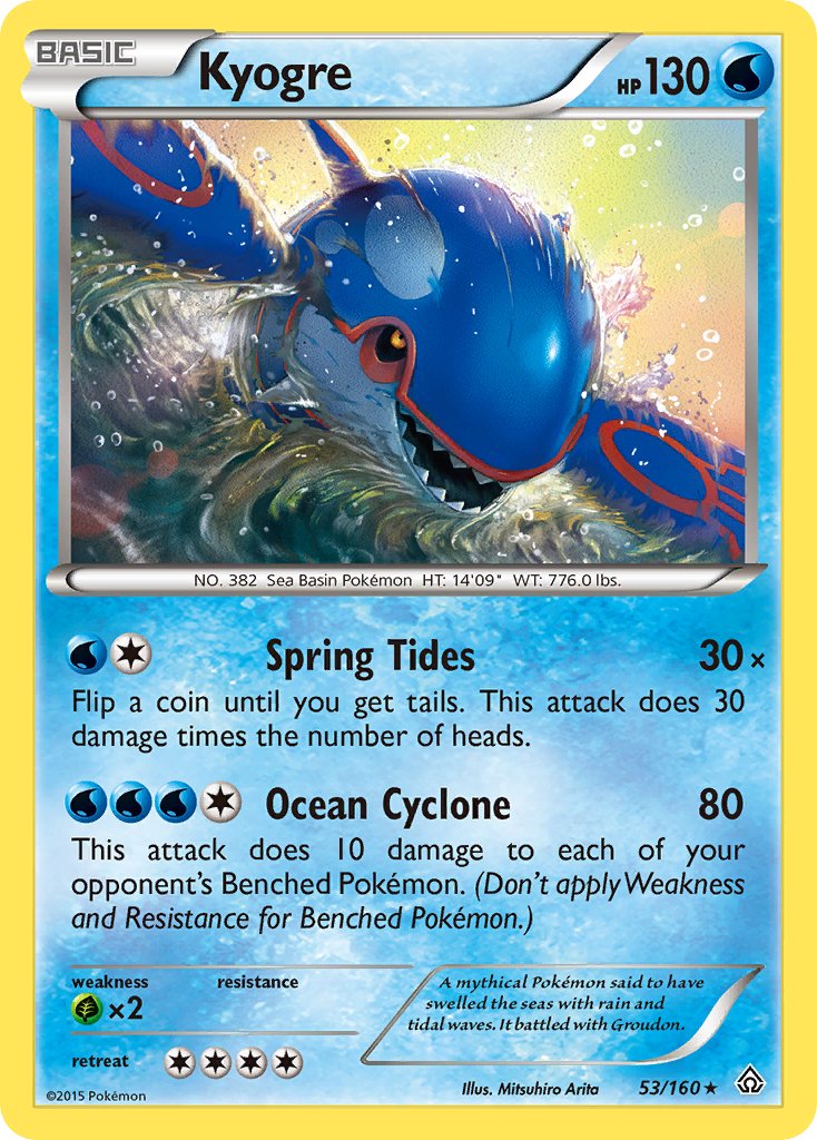 Kyogre (53/160) (Theme Deck Exclusive) [XY: Primal Clash] | Anubis Games and Hobby