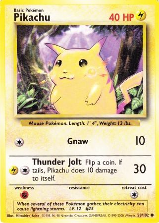 Pikachu (58/102) (Jumbo Card) [Base Set Unlimited] | Anubis Games and Hobby