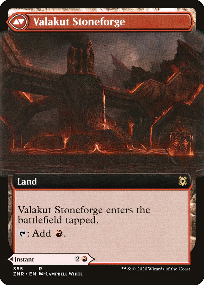 Valakut Awakening // Valakut Stoneforge (Extended Art) [Zendikar Rising] | Anubis Games and Hobby