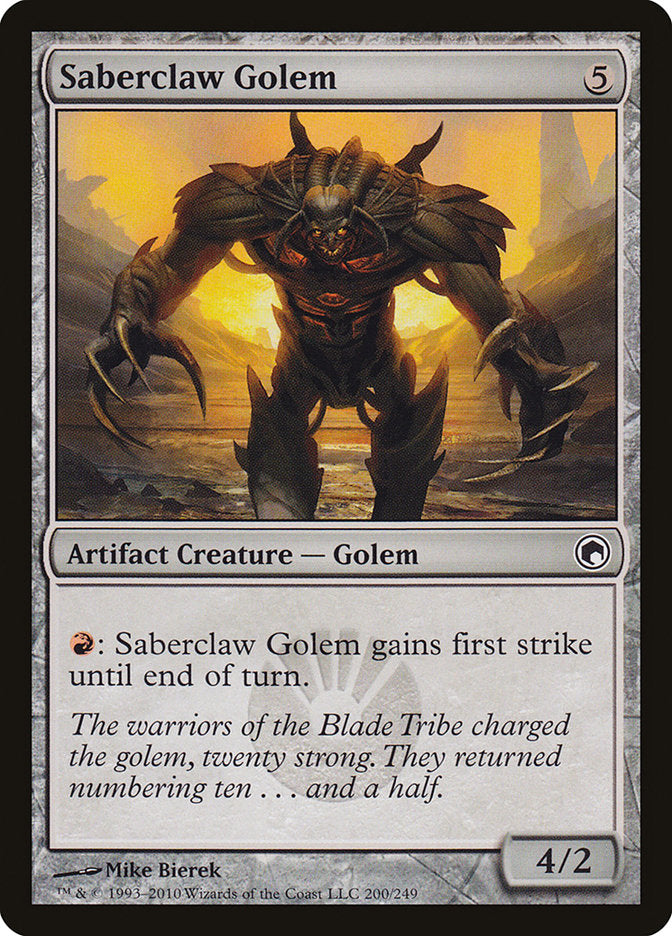 Saberclaw Golem [Scars of Mirrodin] | Anubis Games and Hobby