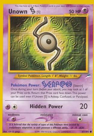 Unown [S] (87/105) [Neo Destiny Unlimited] | Anubis Games and Hobby