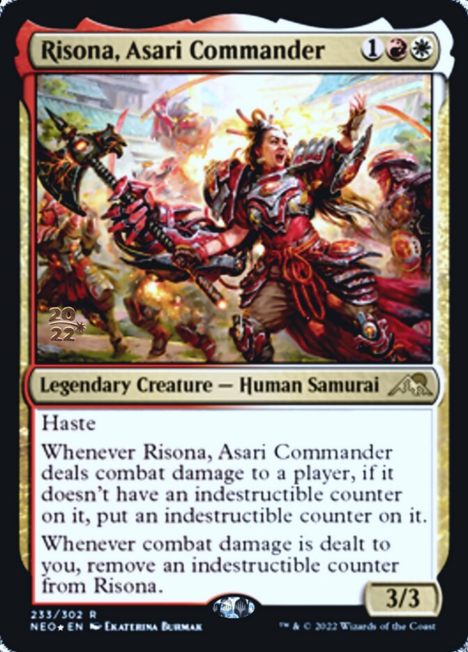 Risona, Asari Commander [Kamigawa: Neon Dynasty Prerelease Promos] | Anubis Games and Hobby