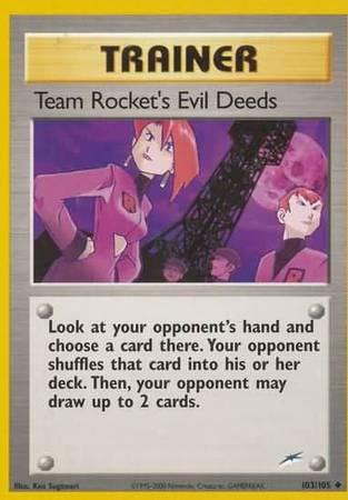 Team Rocket's Evil Deeds (103/105) [Neo Destiny Unlimited] | Anubis Games and Hobby