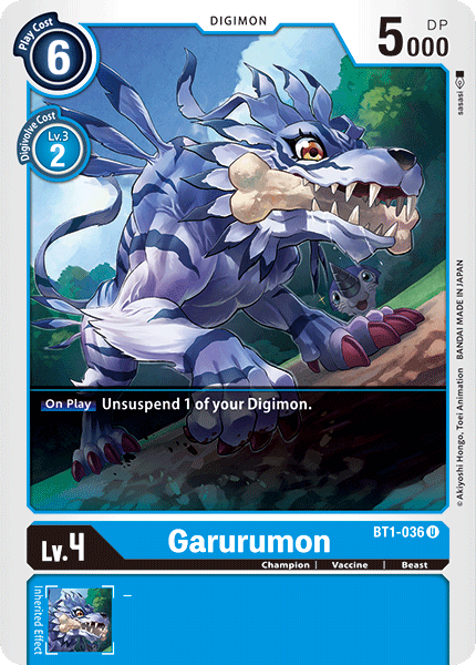 Garurumon [BT1-036] [Release Special Booster Ver.1.0] | Anubis Games and Hobby