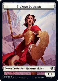 Human Soldier // Wolf Double-sided Token [Theros Beyond Death] | Anubis Games and Hobby