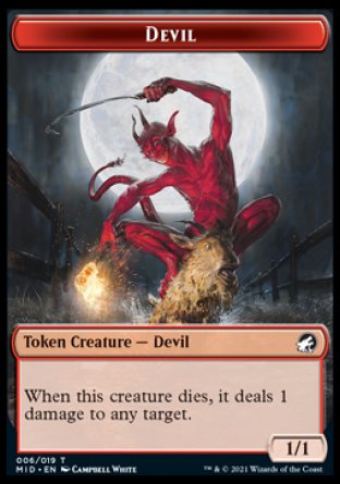 Spirit // Devil Double-Sided Token [Innistrad: Midnight Hunt Tokens] | Anubis Games and Hobby