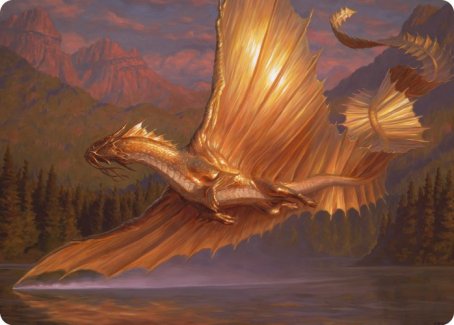 Adult Gold Dragon Art Card [Dungeons & Dragons: Adventures in the Forgotten Realms Art Series] | Anubis Games and Hobby