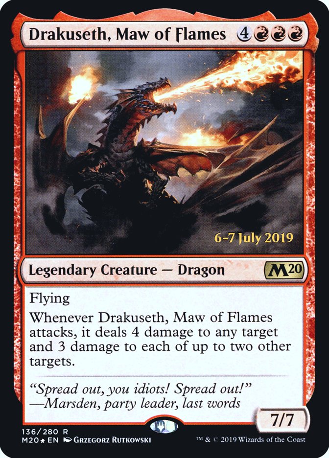 Drakuseth, Maw of Flames [Core Set 2020 Prerelease Promos] | Anubis Games and Hobby