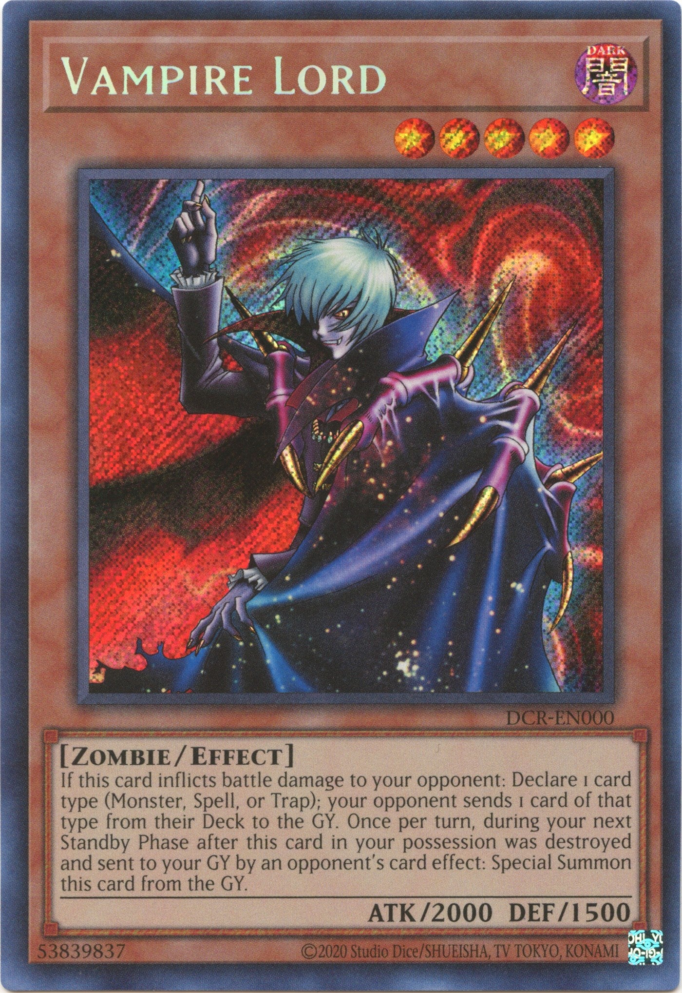 Vampire Lord (25th Anniversary) [DCR-EN000] Secret Rare | Anubis Games and Hobby