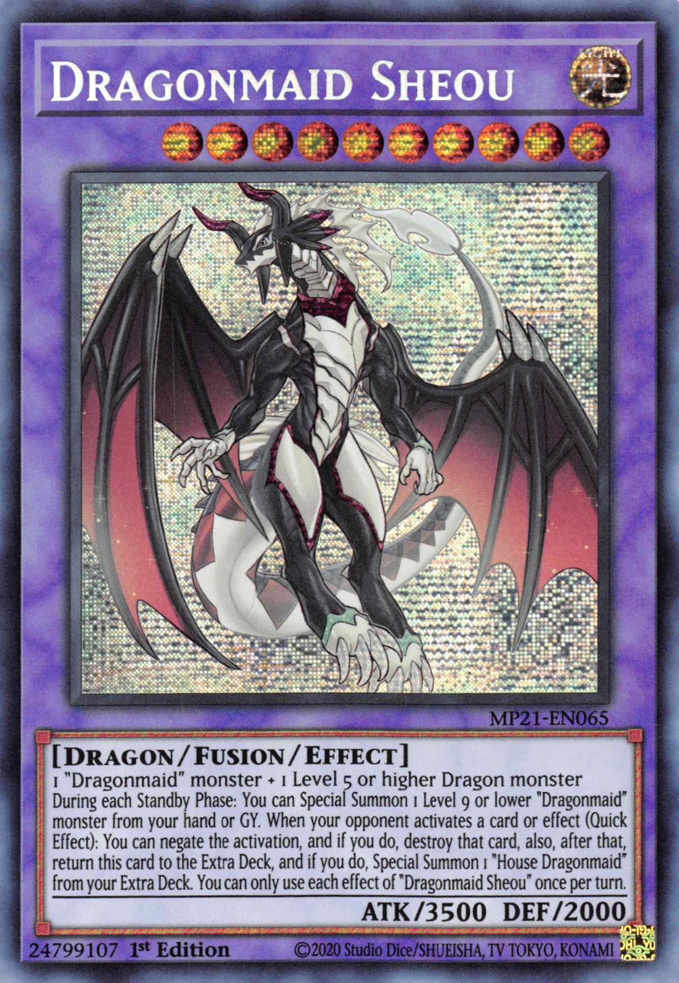 Dragonmaid Sheou [MP21-EN065] Prismatic Secret Rare | Anubis Games and Hobby