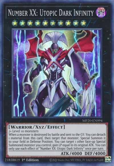 Number XX: Utopic Dark Infinity [MP20-EN094] Super Rare | Anubis Games and Hobby