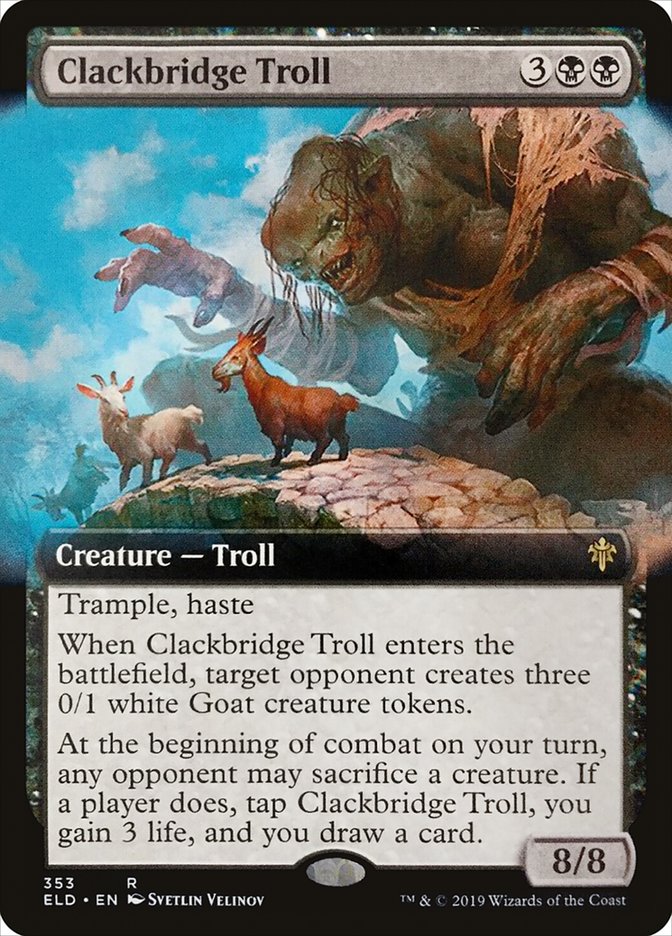 Clackbridge Troll (Extended Art) [Throne of Eldraine] | Anubis Games and Hobby