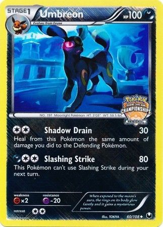 Umbreon (60/108) (Regional Championship Promo) [Black & White: Dark Explorers] | Anubis Games and Hobby