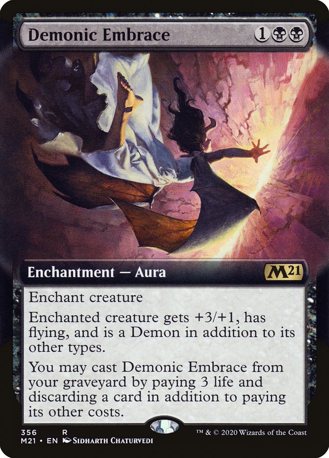 Demonic Embrace (Extended Art) [Core Set 2021] | Anubis Games and Hobby