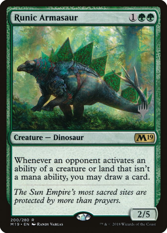 Runic Armasaur (Promo Pack) [Core Set 2019 Promos] | Anubis Games and Hobby