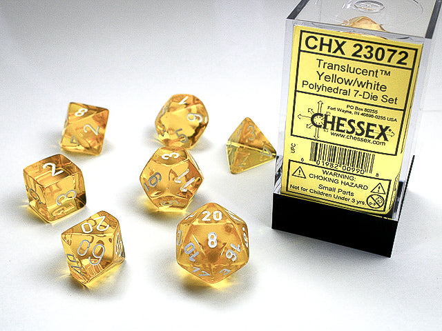 Translucent Yellow/White Dice | Anubis Games and Hobby