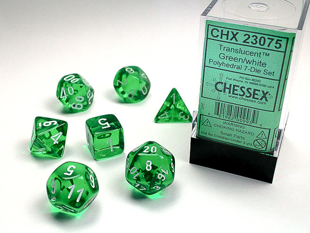 Translucent Green/White Dice | Anubis Games and Hobby