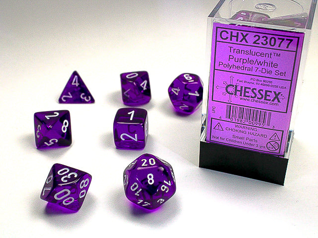 Translucent Purple/White Dice | Anubis Games and Hobby