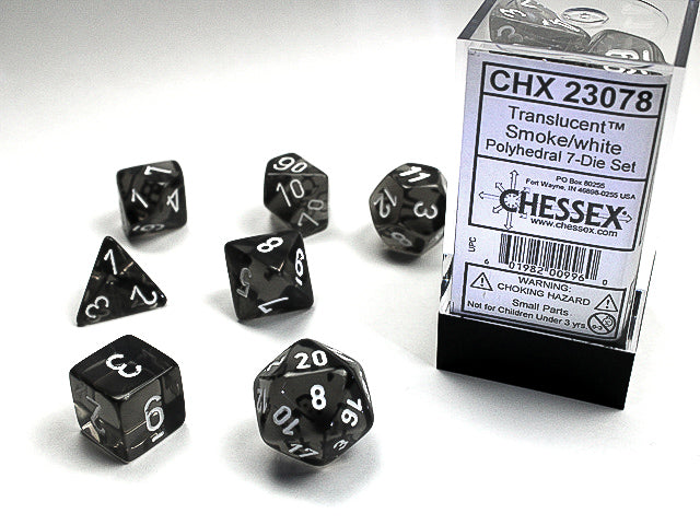 Translucent Smoke/White Dice | Anubis Games and Hobby