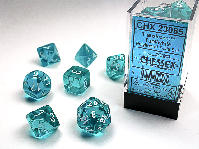 Translucent Teal/White Dice | Anubis Games and Hobby