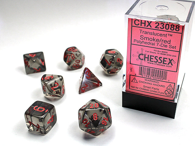 Translucent Smoke/Red Dice | Anubis Games and Hobby