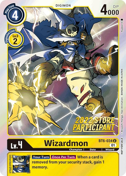 Wizardmon [BT6-034] (2022 Store Participant) [Double Diamond Promos] | Anubis Games and Hobby