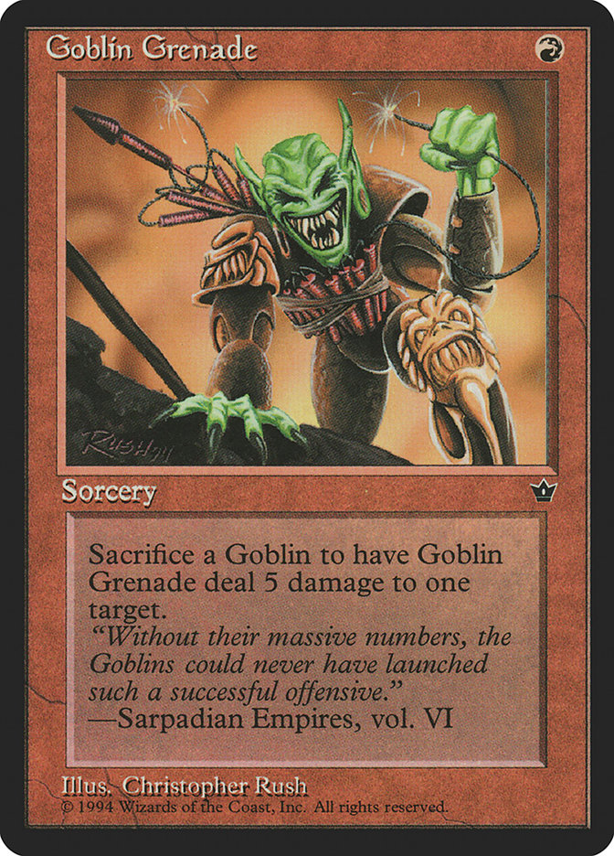 Goblin Grenade (Christopher Rush) [Fallen Empires] | Anubis Games and Hobby