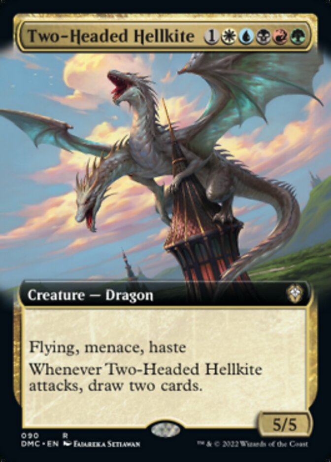 Two-Headed Hellkite (Extended Art) [Dominaria United Commander] | Anubis Games and Hobby