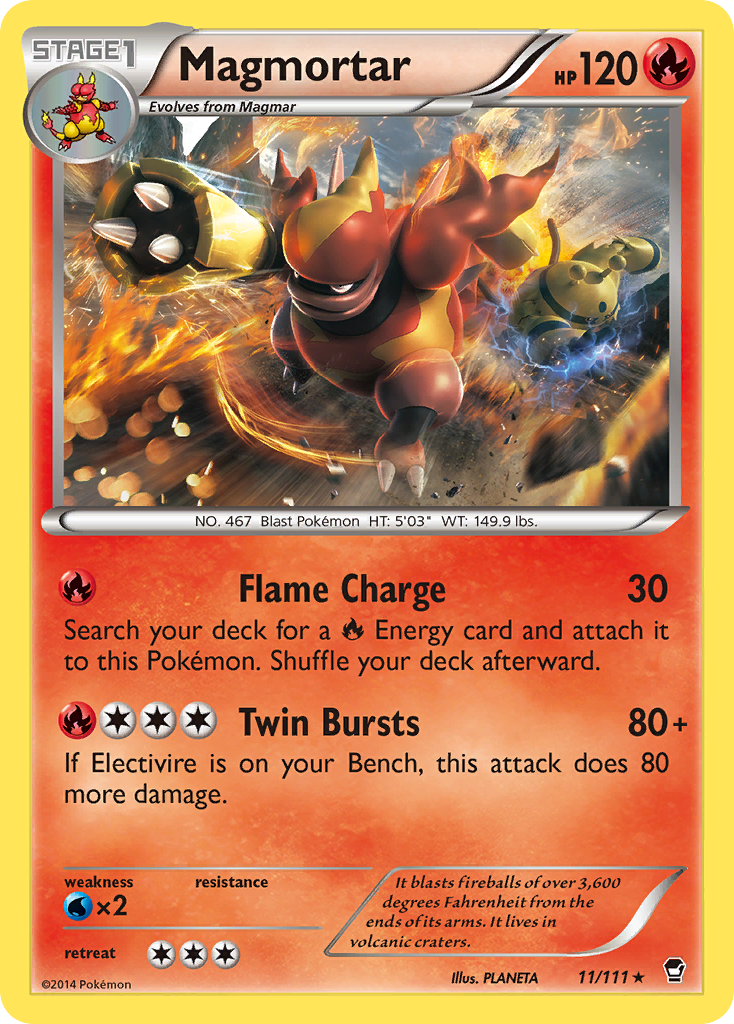 Magmortar (11/111) [XY: Furious Fists] | Anubis Games and Hobby