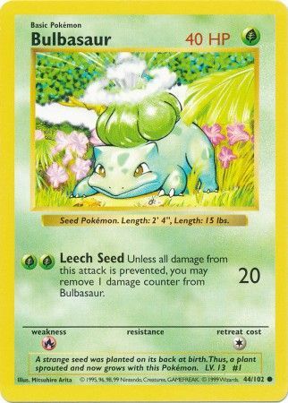 Bulbasaur (44/102) [Base Set Shadowless Unlimited] | Anubis Games and Hobby