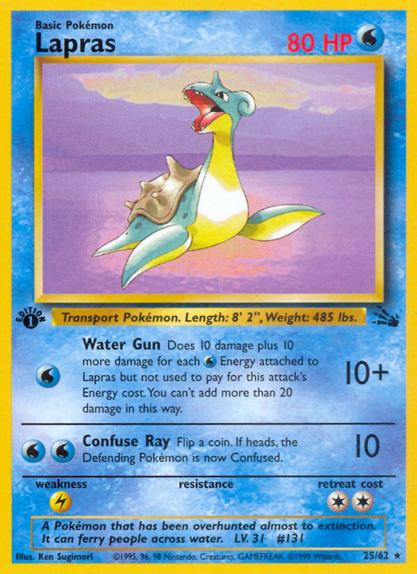 Lapras (25/62) [Fossil 1st Edition] | Anubis Games and Hobby