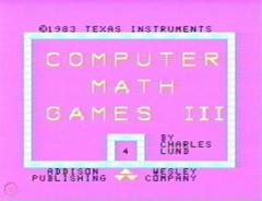 Computer Math Games III - TI-99 | Anubis Games and Hobby