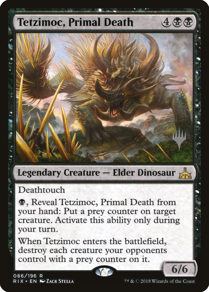 Tetzimoc, Primal Death (Promo Pack) [Rivals of Ixalan Promos] | Anubis Games and Hobby