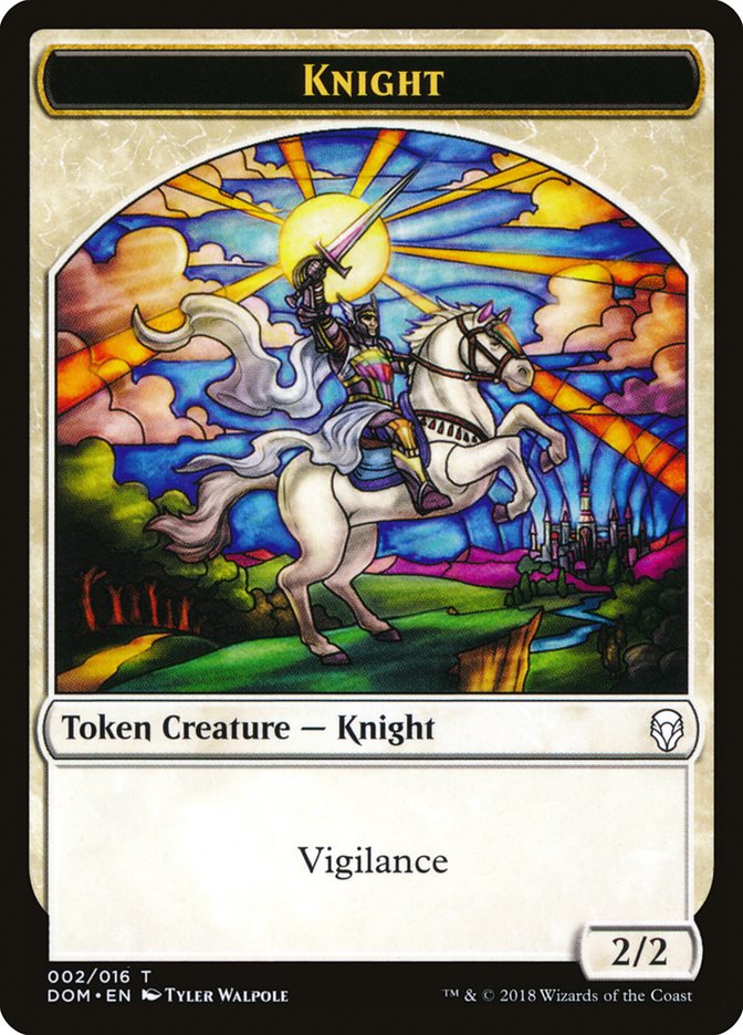 Knight Token (002/016) [Dominaria Tokens] | Anubis Games and Hobby