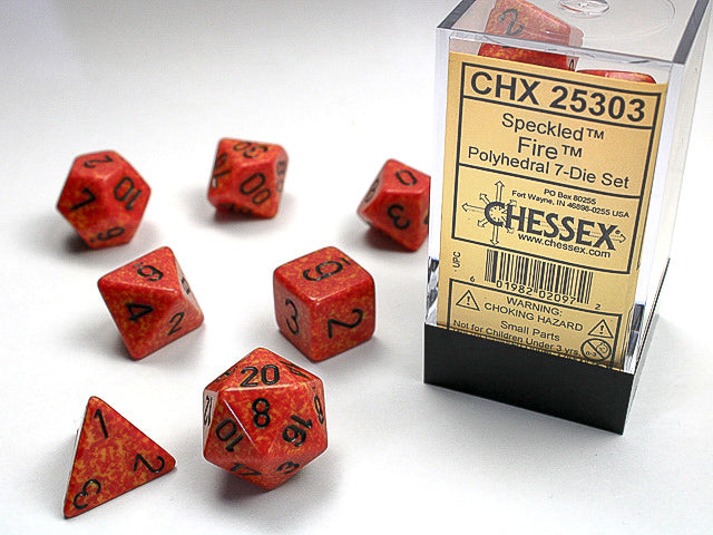 Speckled Fire RPG dice | Anubis Games and Hobby