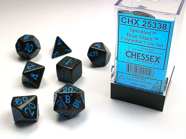 Speckled Blue Stars RPG dice | Anubis Games and Hobby