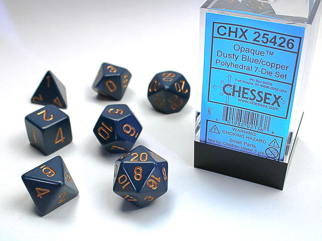 Opaque Blue/Copper RPG dice | Anubis Games and Hobby